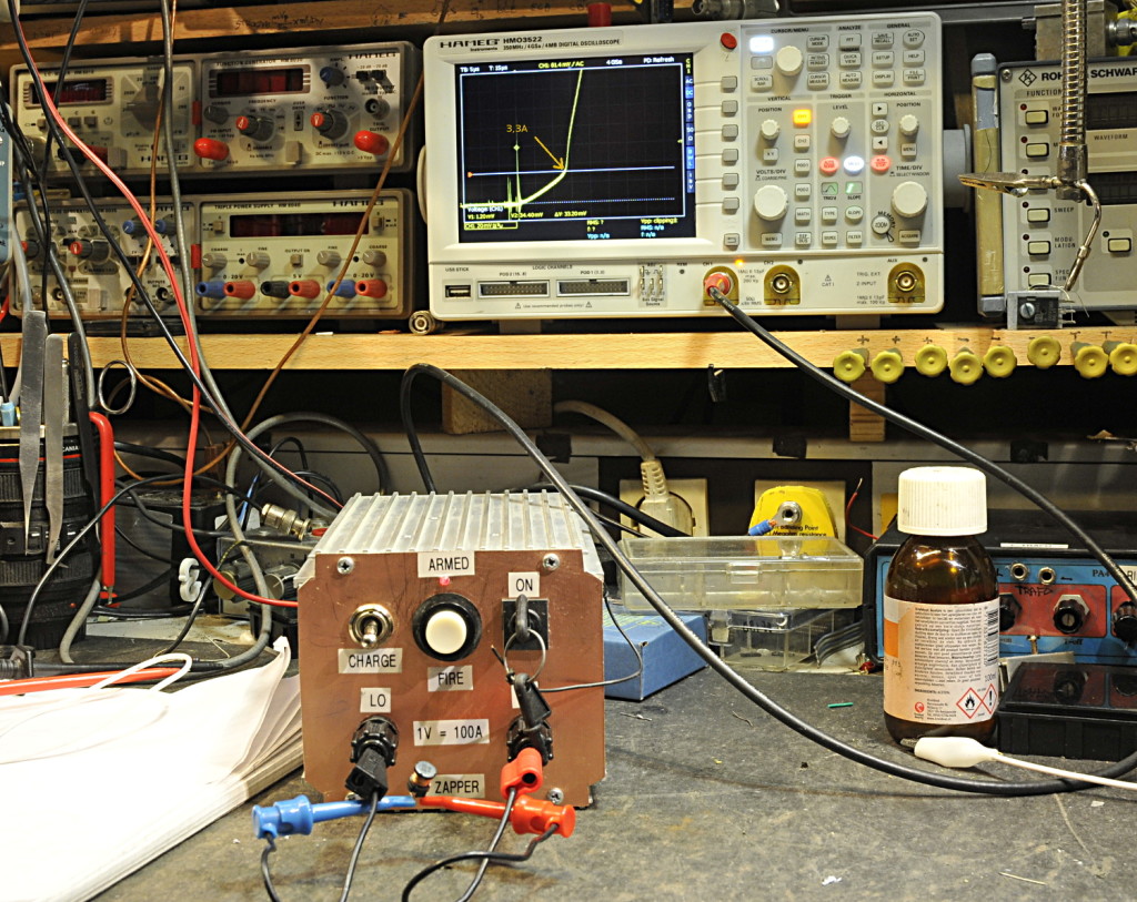 In action, testing a very small inductor from a buck converter