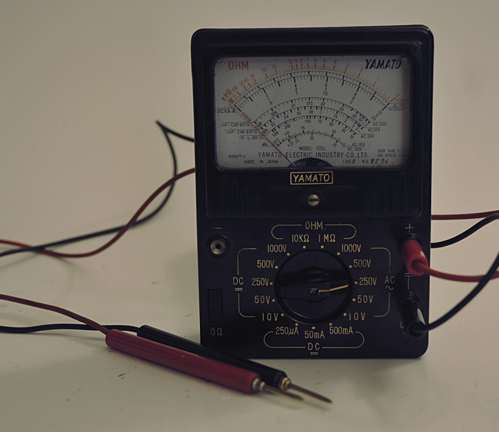 The meter and probes ready to use